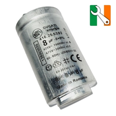 Zanussi Tumble Dryer 8uF Capacitor (07-ZNCP-8uF) 1250020300 Buy from Appliance Spare Parts Direct Ireland.