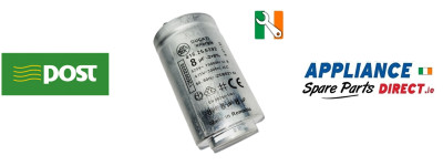 Zanussi Tumble Dryer 8uF Capacitor (07-ZNCP-8uF) 1250020334 Buy from Appliance Spare Parts Direct Ireland.