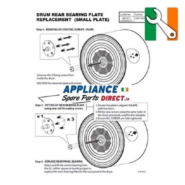 Indesit Hotpoint Riveted Drum Shaft Repair Kit Genuine - Rep of Ireland - 1-2 Days An Post - Buy from Appliance Spare Parts Direct Ireland.